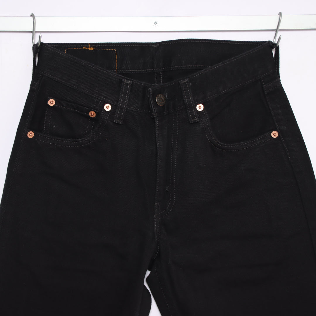 Levi's 595 straight fit W28 L32 jeans vintage in denim nero da donna deadstock w/Tags