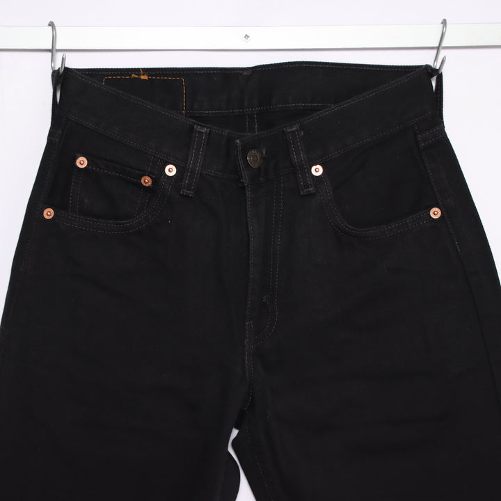 Levi's 595 straight fit W28 L32 jeans vintage in denim nero da donna deadstock w/Tags