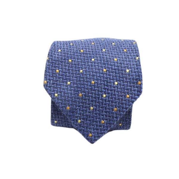 Iceberg cravatta blu a pois in seta e lana uomo