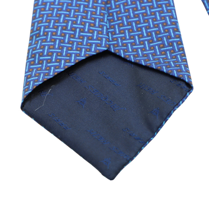 Jacques Heim Cravatta Blu con Fantasia in Seta Uomo