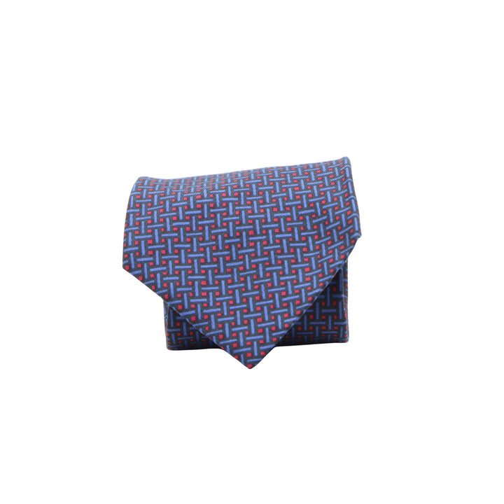 Jacques Heim Cravatta Blu con Fantasia in Seta Uomo