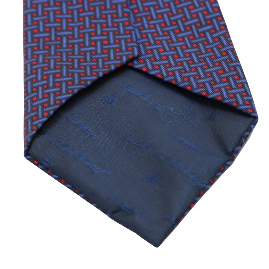 Jacques Heim Cravatta Blu con Fantasia in Seta Uomo