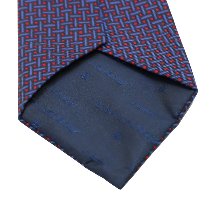 Jacques Heim Cravatta Blu con Fantasia in Seta Uomo