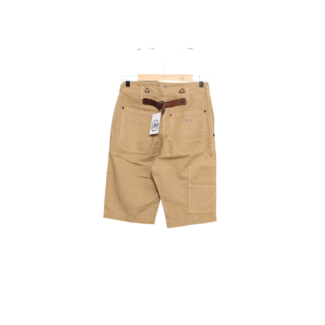 Jaggy Bermuda Cargo Rivettato Marrone W28 Uomo Deadstock w/Tags