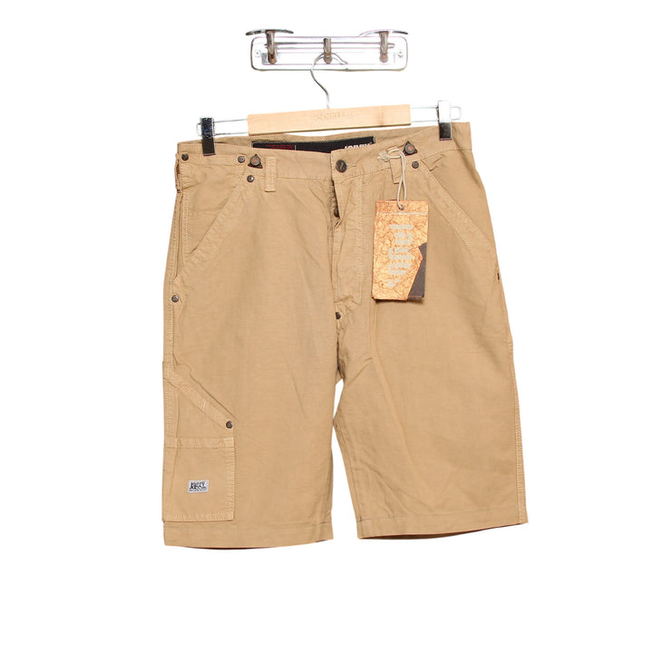Jaggy Bermuda Rivettato Marrone W32 Uomo Deadstock w/Tags