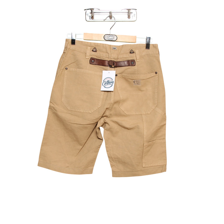 Jaggy Bermuda Rivettato Marrone W32 Uomo Deadstock w/Tags