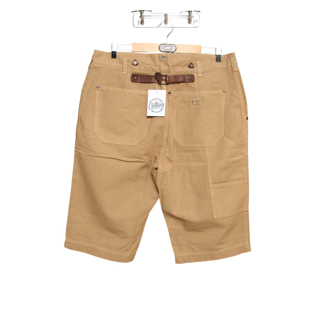 Jaggy Bermuda Rivettato Marrone W38 Uomo Deadstock w/Tags