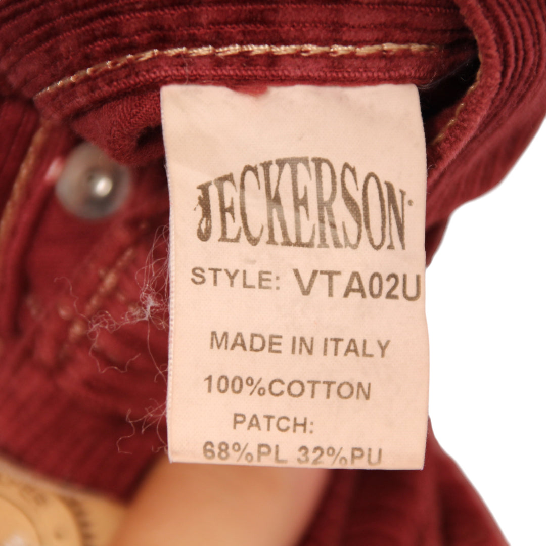 Jerckerson Jeans in Velluto Bordeaux W40 Uomo
