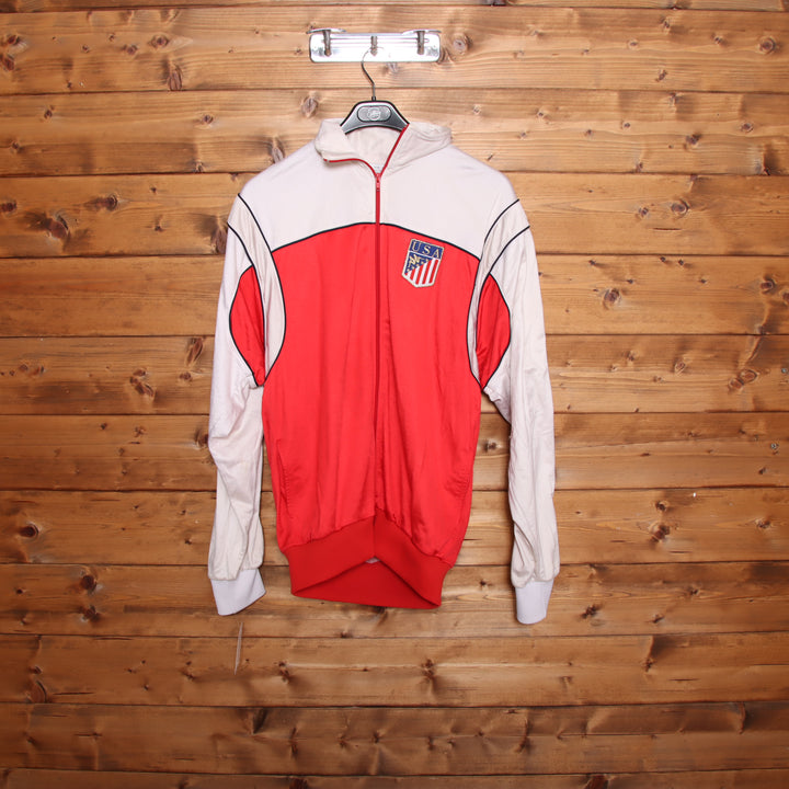 Kappa Olimpiadi 1986 USA Track Top Vintage Bianco e Rosso Taglia XL Uomo