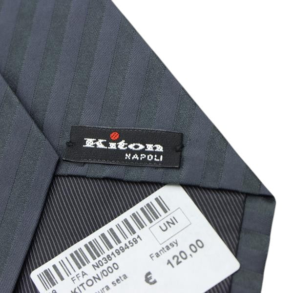 Kiton cravatta blu in seta uomo deadstock