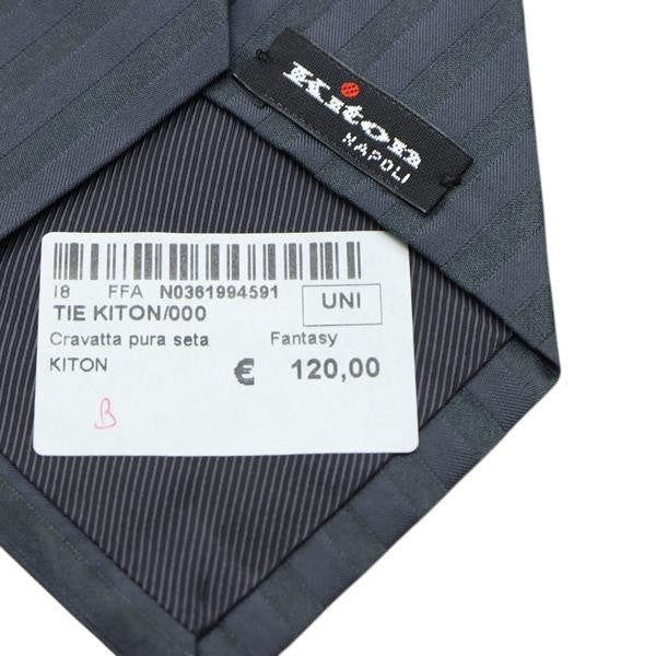 Kiton cravatta blu in seta uomo deadstock