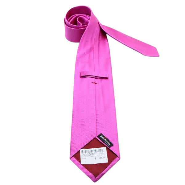 Kiton cravatta fucsia in seta uomo deadstock
