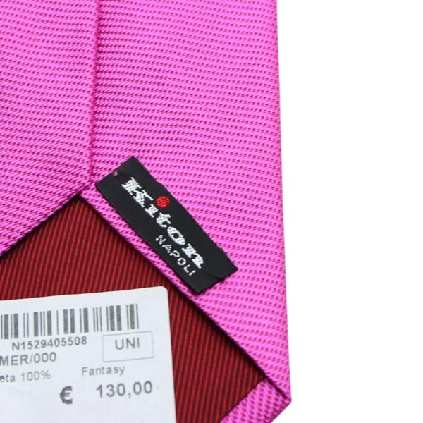 Kiton cravatta fucsia in seta uomo deadstock