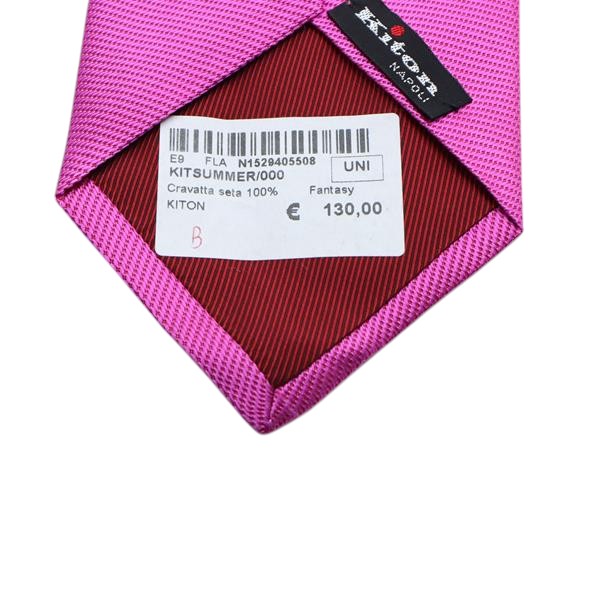 Kiton cravatta fucsia in seta uomo deadstock