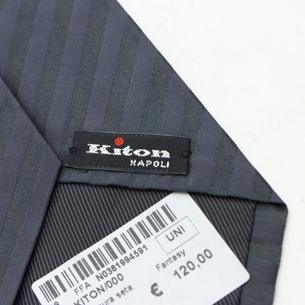 Kiton cravatta blu in seta uomo deadstock