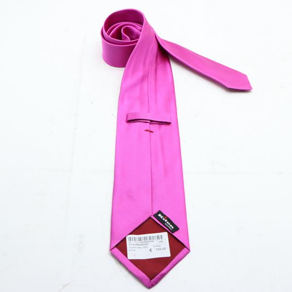 Kiton cravatta fucsia in seta uomo deadstock