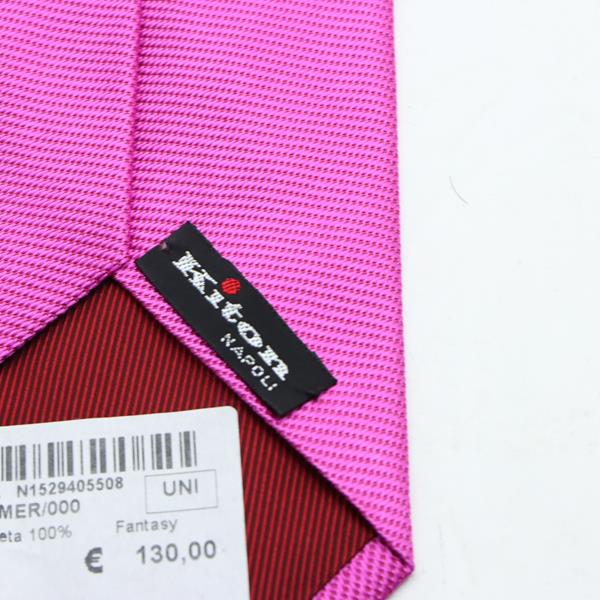 Kiton cravatta fucsia in seta uomo deadstock