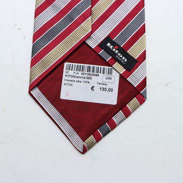 Kiton cravatta rosso in seta uomo deadstock