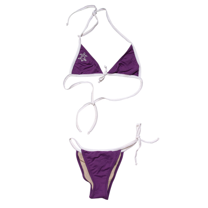 Kobe Costume Bikini Viola e Bianco Taglia XS Donna Deadstock w/Tags