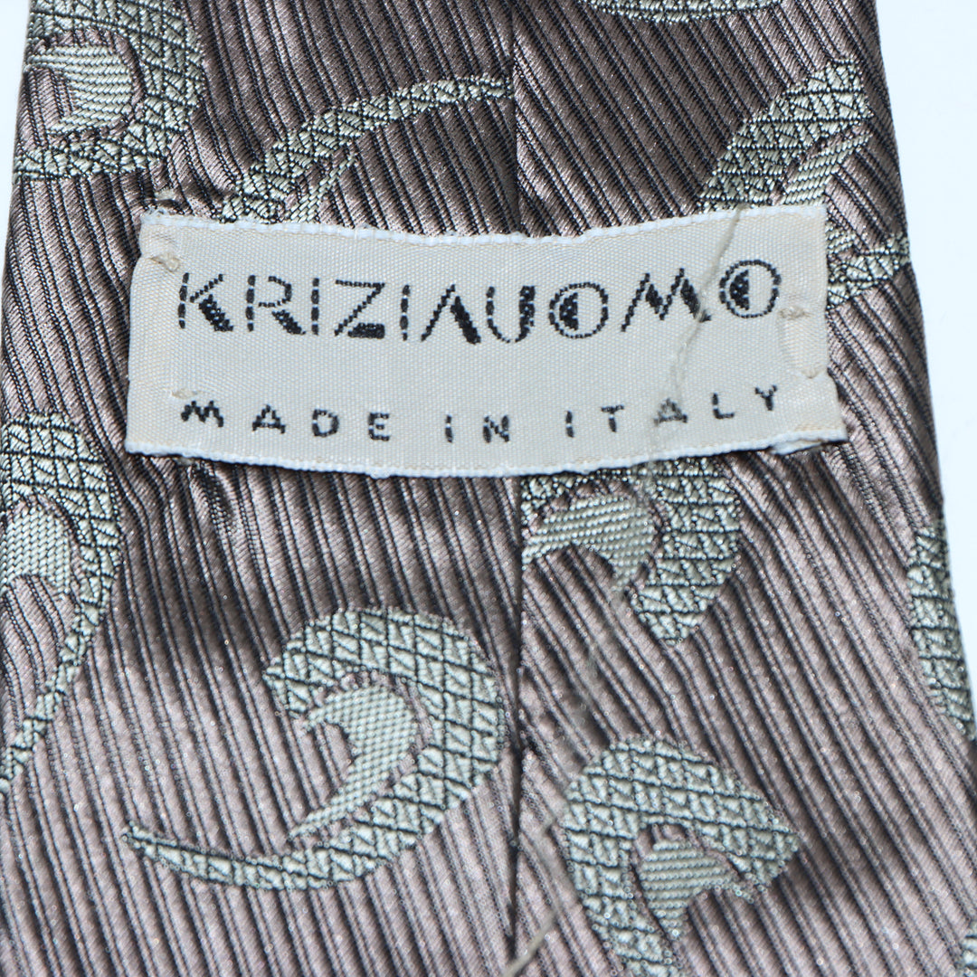 Krizia Cravatta Vintage Bronzo in Seta Uomo