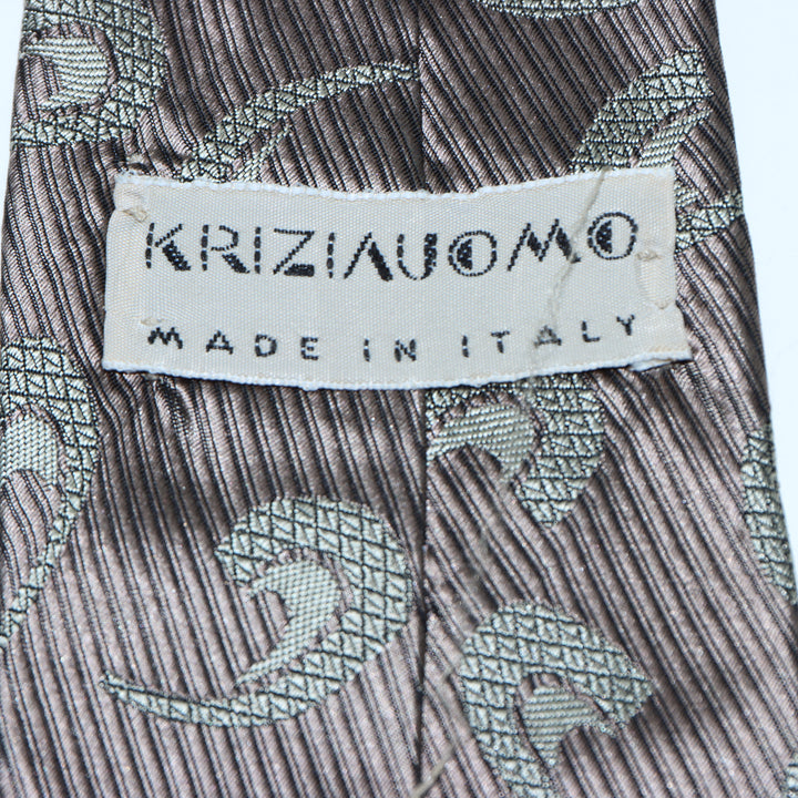 Krizia Cravatta Vintage Bronzo in Seta Uomo