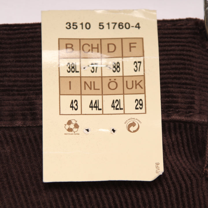 Lee Carpenter Jeans in Velluto Marrone W29 L34 Unisex Deadstock w/Tags