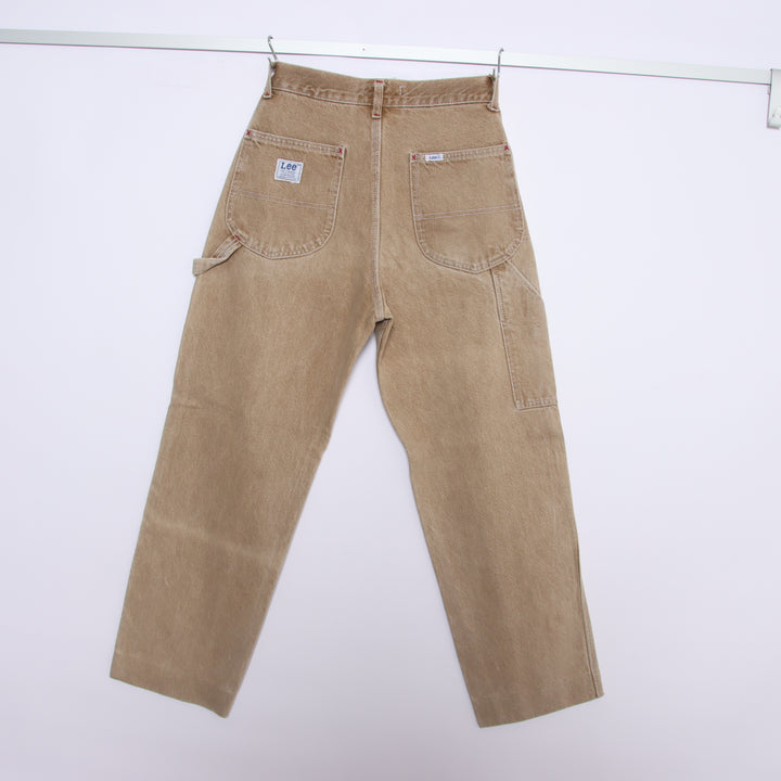 Lee Work Clothes Jeans Beige W30 L34 Unisex Made in USA