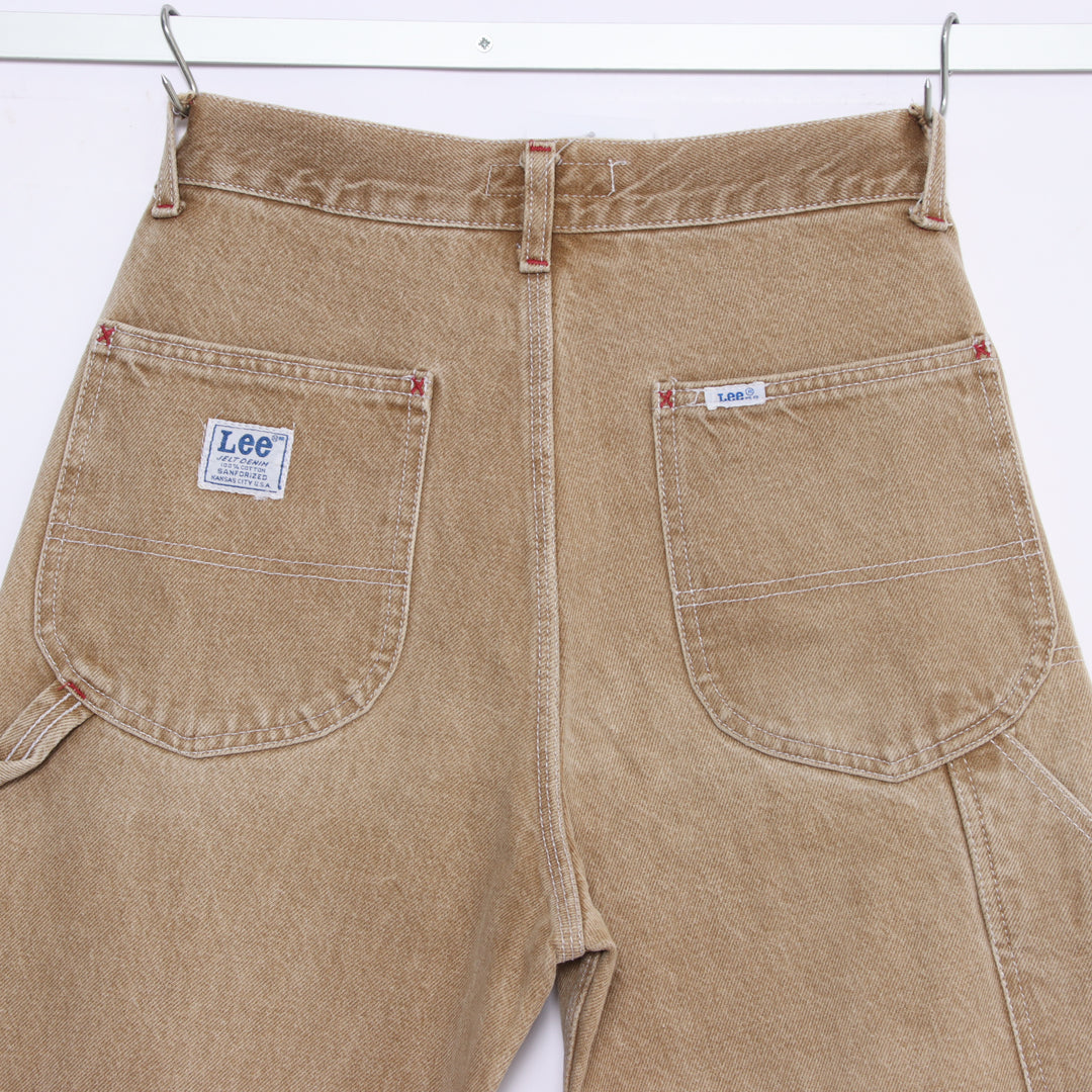 Lee Work Clothes Jeans Beige W30 L34 Unisex Made in USA