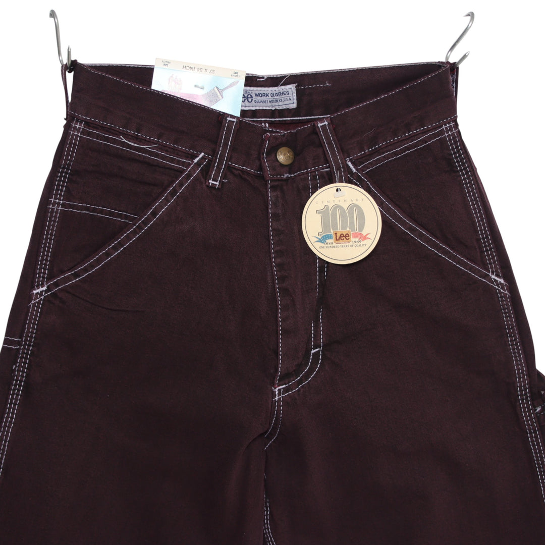 Lee Work Dungaree jeans viola W27 L34 donna made in USA deadstock w/tags