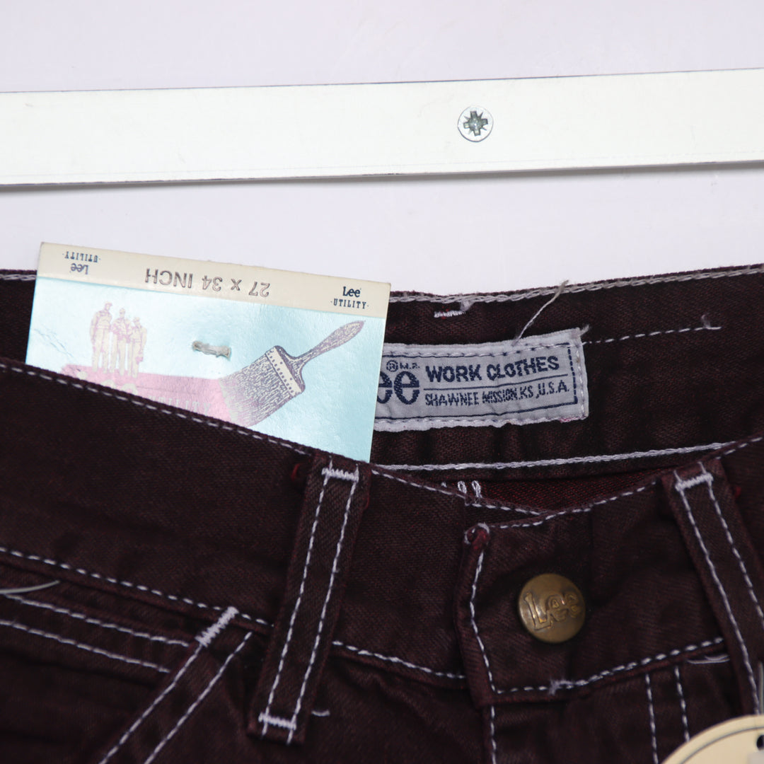 Lee Work Dungaree jeans viola W27 L34 donna made in USA deadstock w/tags