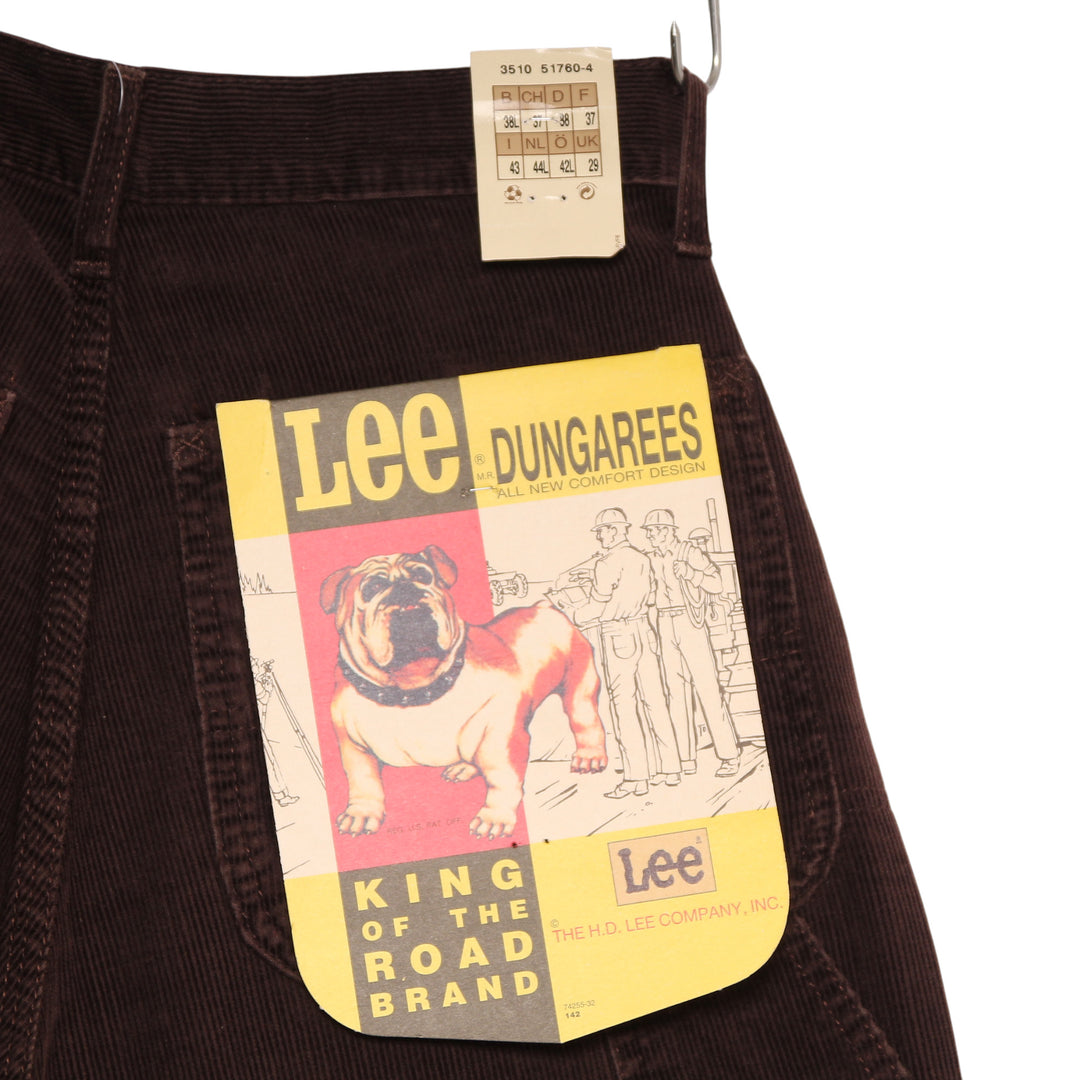 Lee Carpenter Jeans in Velluto Marrone W29 L34 Unisex Deadstock w/Tags