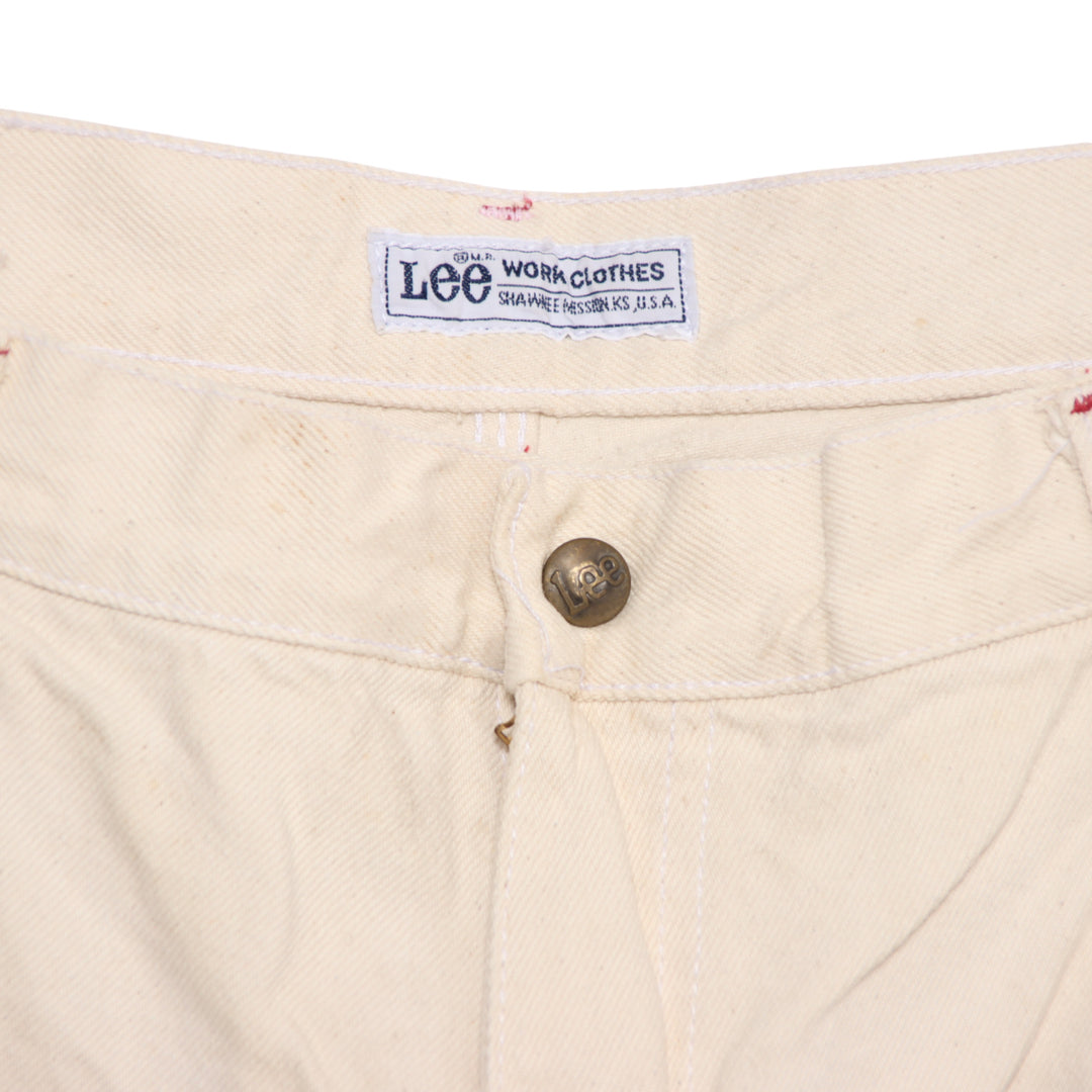 Lee Dungaree Work Pant Jeans Ècru W40 L34 Uomo Made in USA