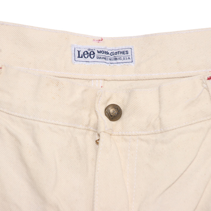 Lee Dungaree Work Pant Jeans Ècru W40 L34 Uomo Made in USA