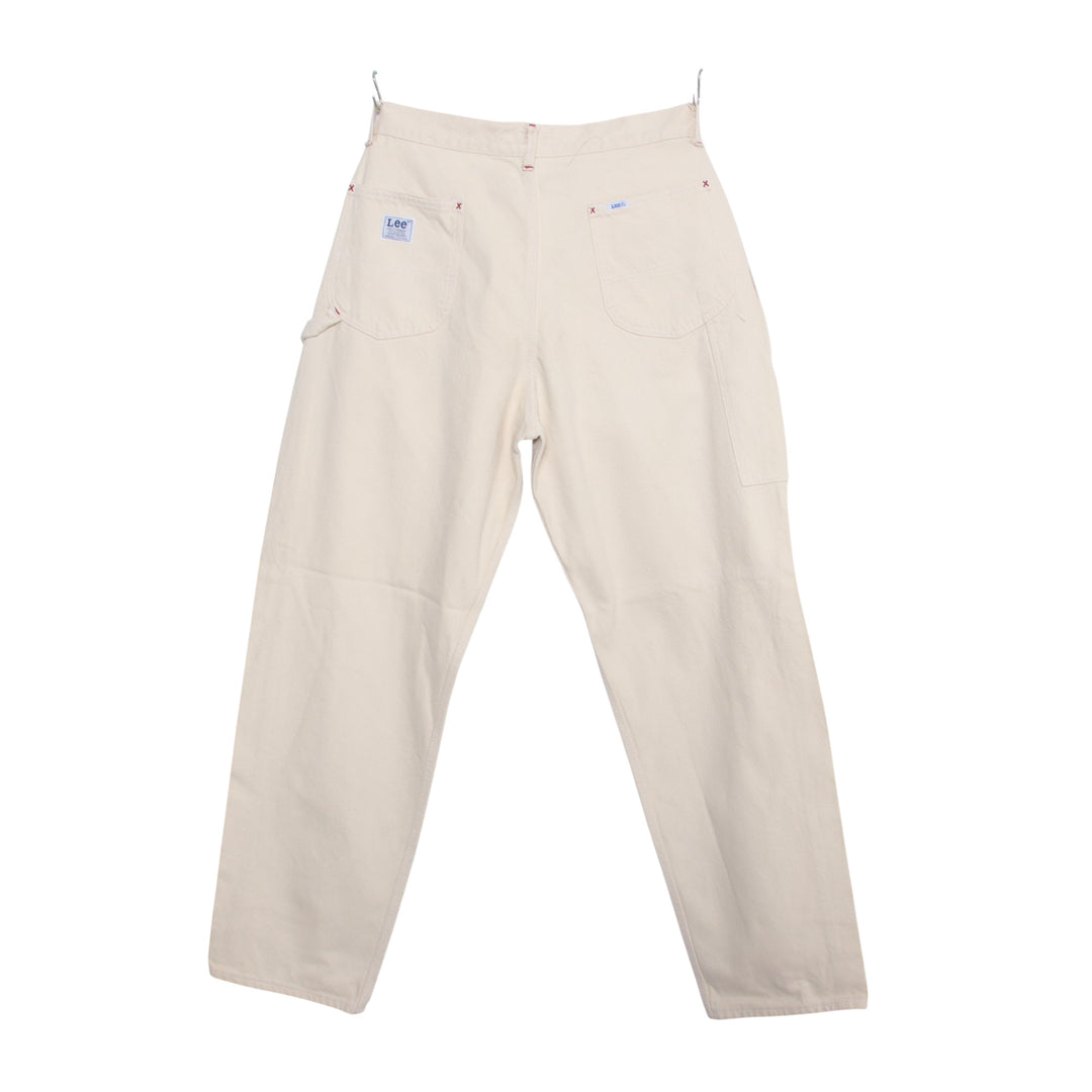 Lee Dungaree Work Pant Jeans Ècru W40 L34 Uomo Made in USA