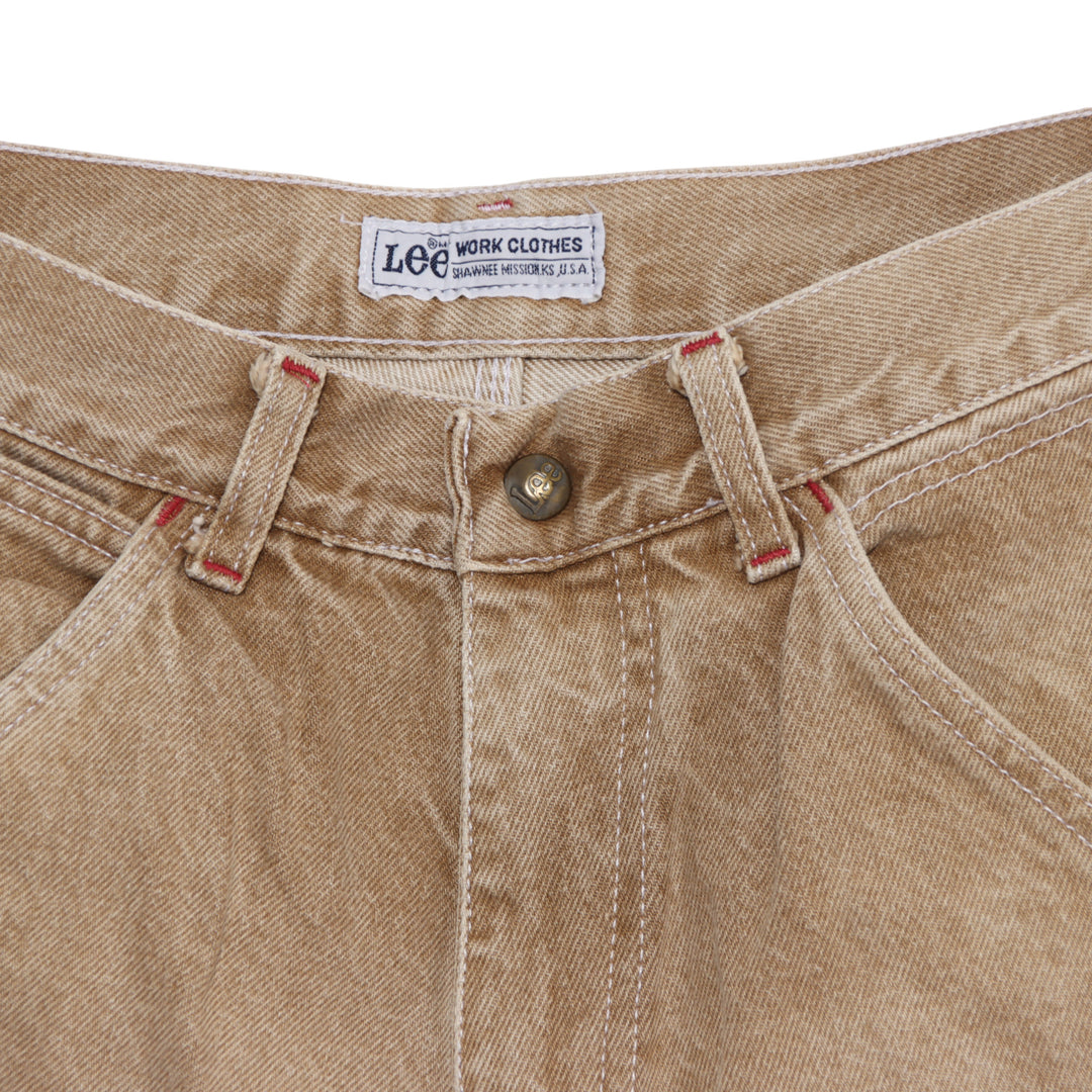 Lee Work Clothes Jeans Beige W30 L34 Unisex Made in USA