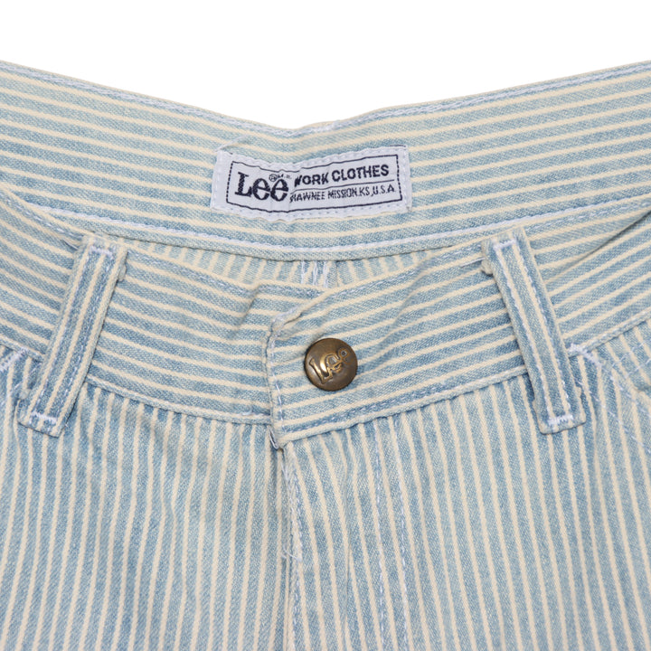 Lee Work Dungaree Jeans Bianco a Righe W32 L34 Uomo Made in USA