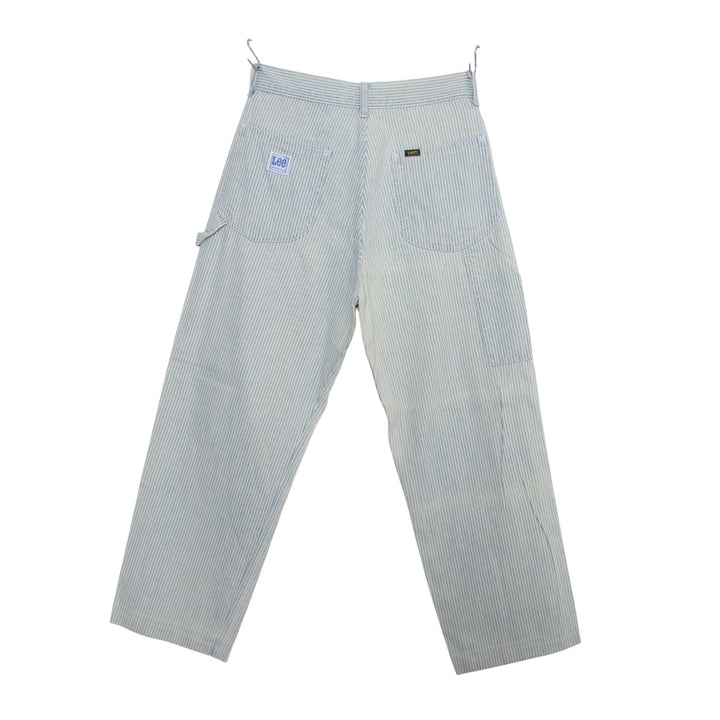 Lee Work Dungaree Jeans Bianco a Righe W32 L34 Uomo Made in USA