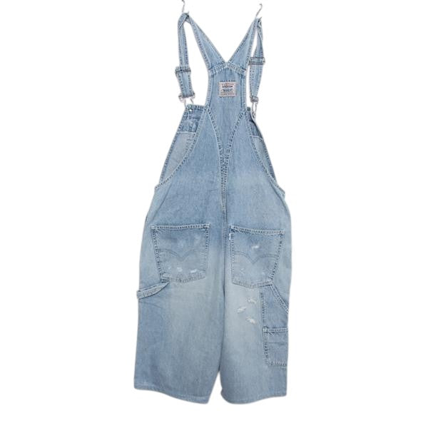 Levi White Tab salopette di jeans custom denim taglia S unisex