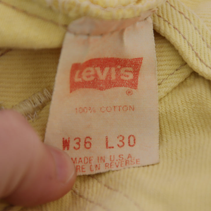 Levi's 501 Jeans Vintage Giallo W36 L30 Unisex Made in USA
