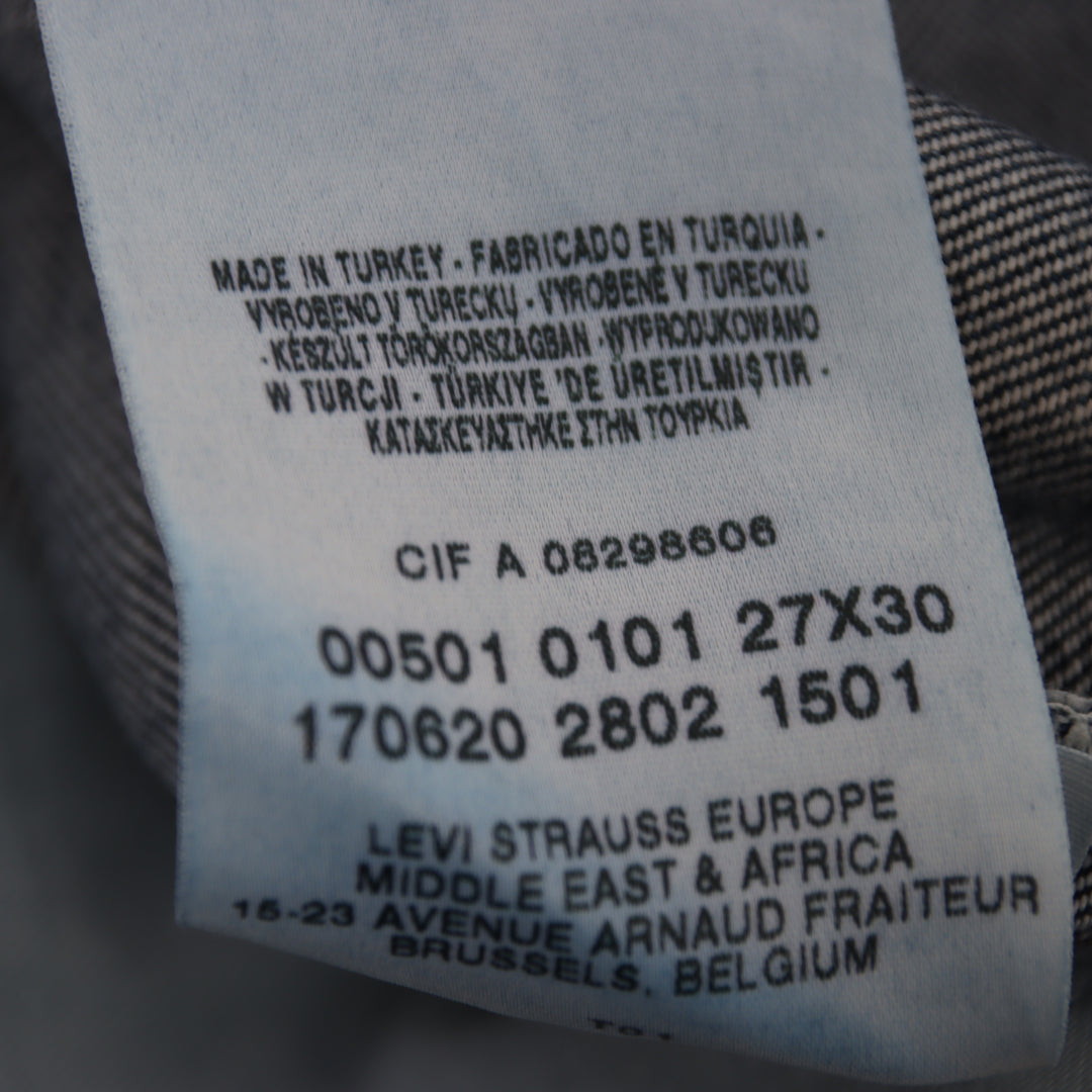 Levi's 501 regular fit W27 L30 jeans in denim da donna