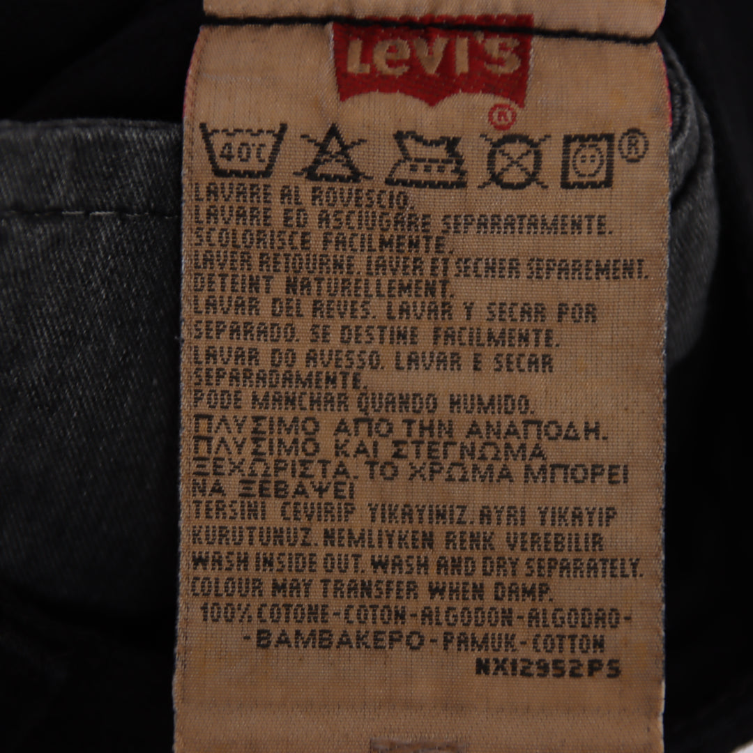 Levi's 501 regular fit W27 L34 jeans vintage in denim nero da donna deadstock w/tags