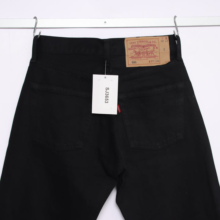 Levi's 501 regular fit W27 L34 jeans vintage in denim nero da donna deadstock w/tags