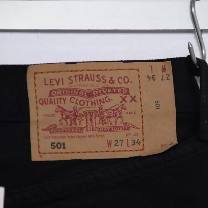 Levi's 501 regular fit W27 L34 jeans vintage in denim nero da donna deadstock w/tags