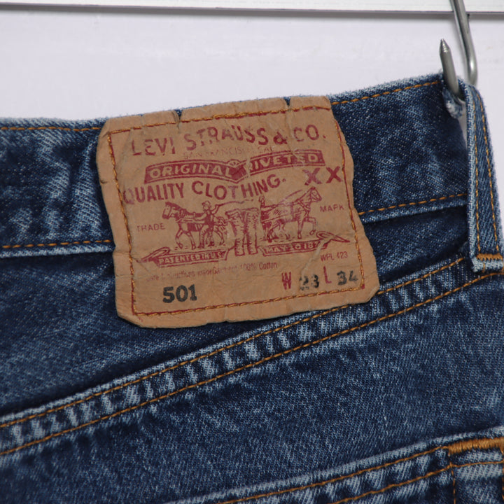 Levi's 501 regular fit W28 L34 jeans vintage in denim da donna