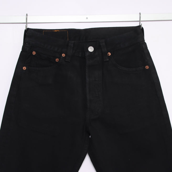 Levi's 501 regular fit W28 L34 jeans vintage in denim nero da donna made in USA deadstock w/tags