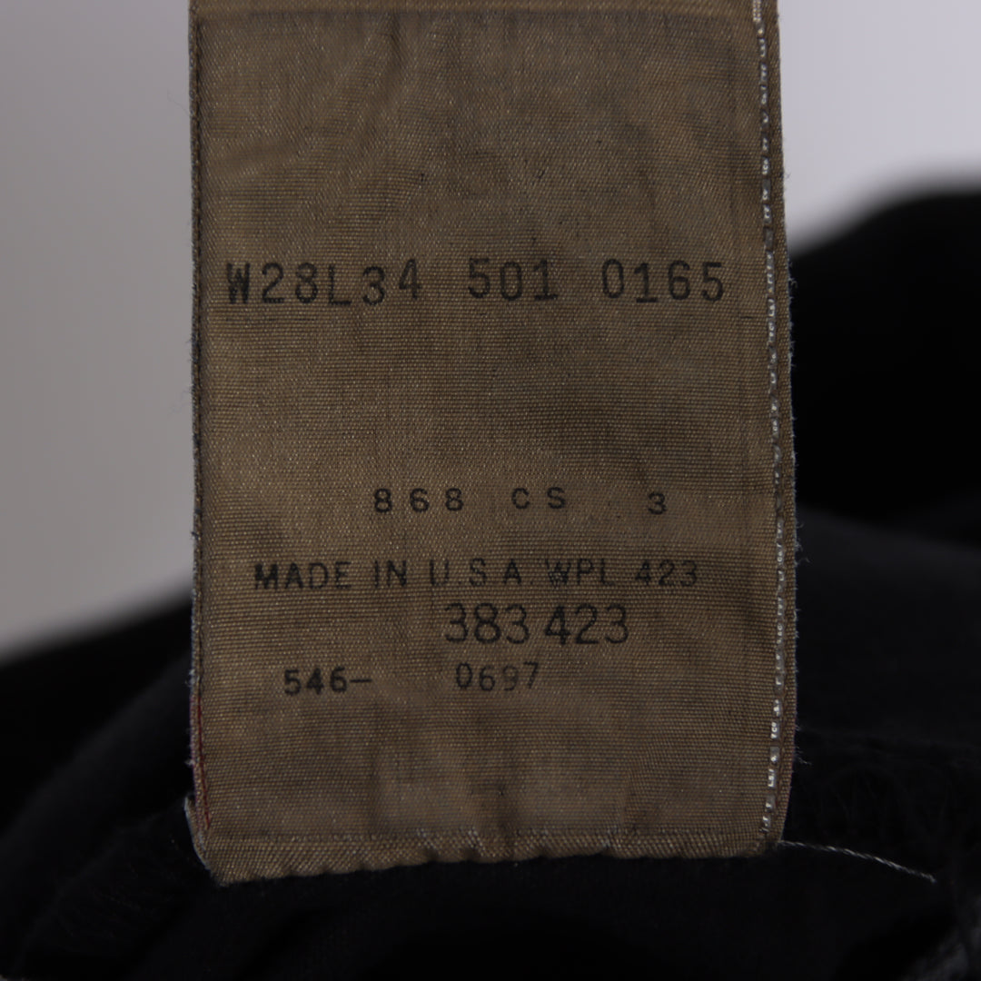 Levi's 501 regular fit W28 L34 jeans vintage in denim nero da donna made in USA deadstock w/tags