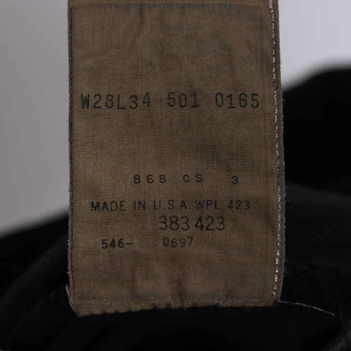 Levi's 501 regular fit W28 L34 jeans vintage in denim nero da donna made in USA deadstock w/tags