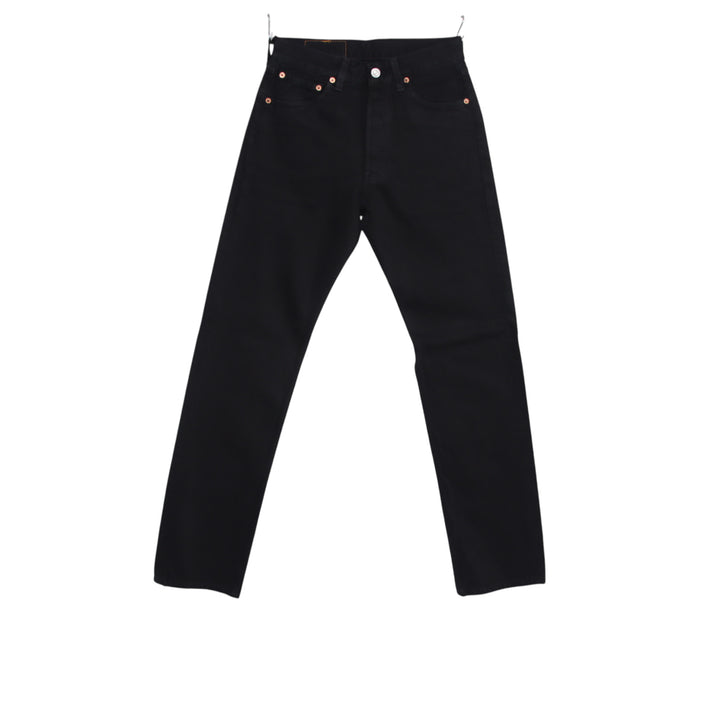 Levi's 501 regular fit W28 L34 jeans vintage in denim nero da donna made in USA deadstock