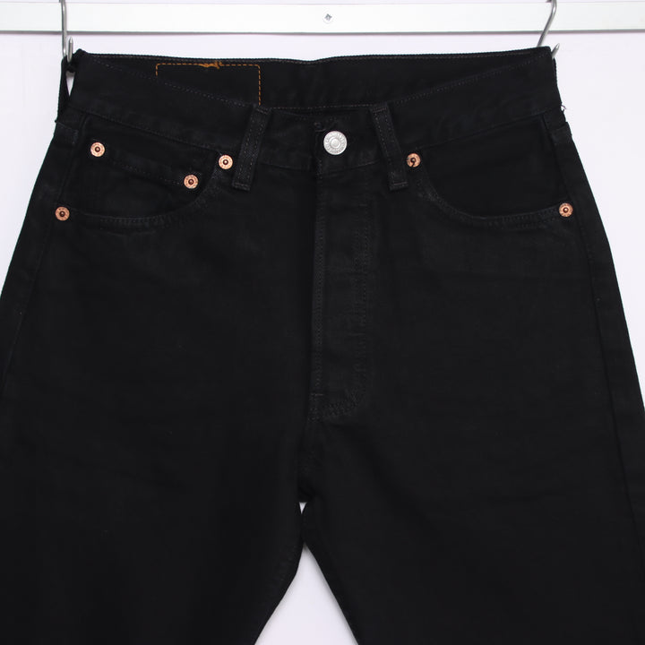 Levi's 501 regular fit W28 L34 jeans vintage in denim nero da donna made in USA deadstock