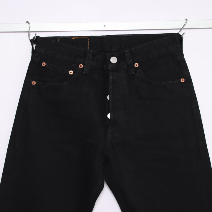 Levi's 501 regular fit W28 L34 jeans vintage in denim nero da donna made in USA deadstock w/tags
